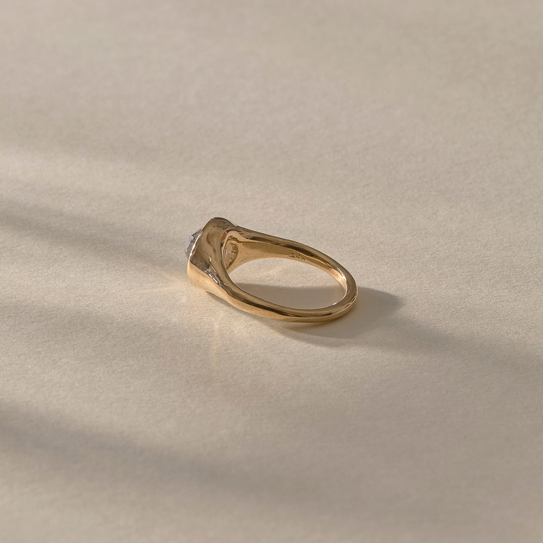 One Of A Kind | Rough Polished Diamond Signet #2
