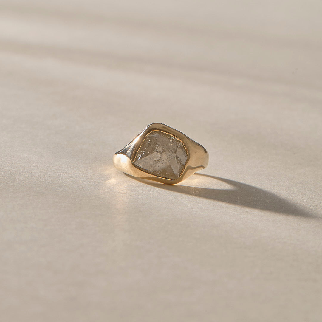 One Of A Kind | Rough Polished Diamond Signet #1