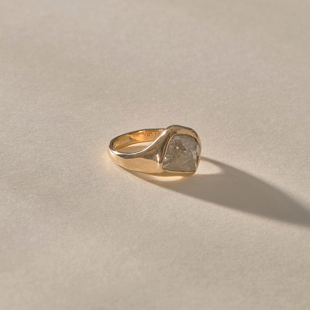 One Of A Kind | Rough Polished Diamond Signet #1