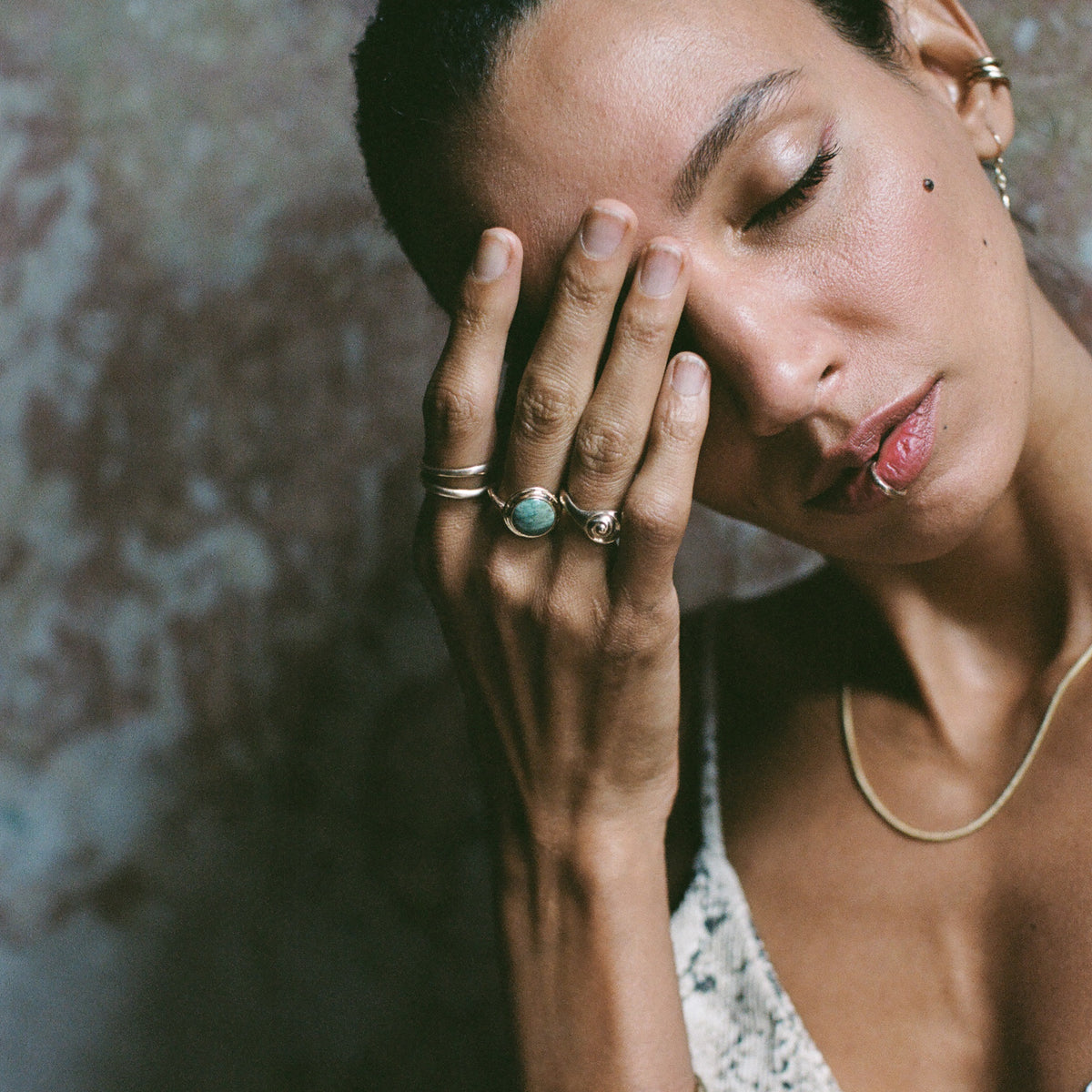 Reverie Jasper Amulet Ring II | Gold