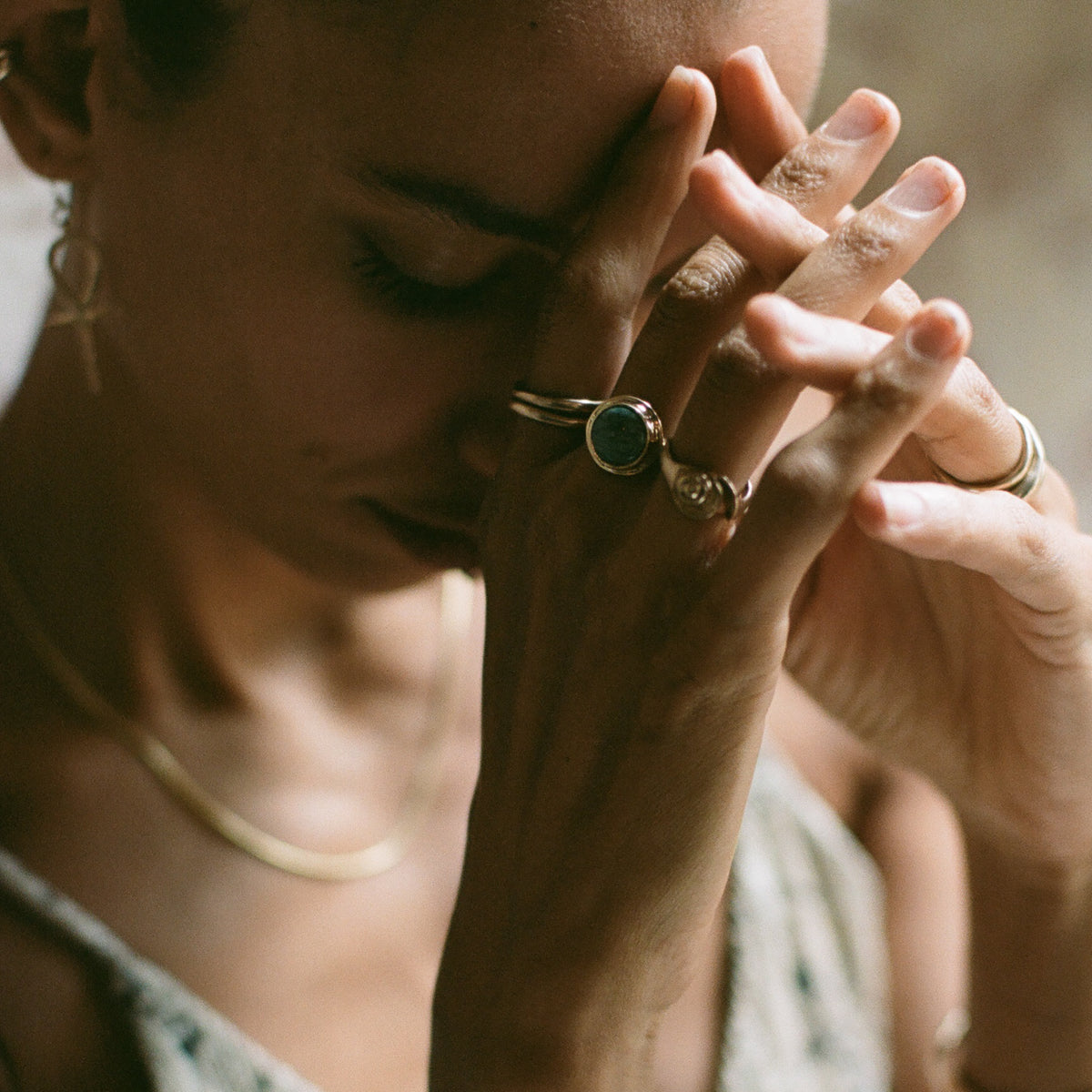 Reverie Jasper Amulet Ring II | Gold