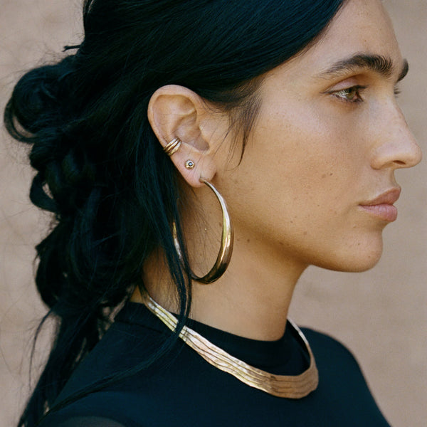 The Temple Studs with Champagne Diamonds