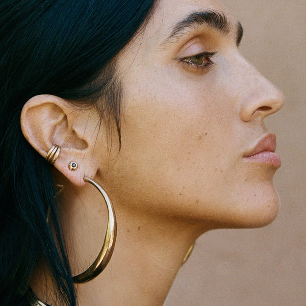 The Temple Studs with Champagne Diamonds
