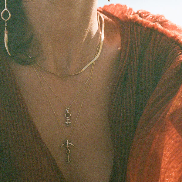 The Silver Mini Ma'at Charm Necklace