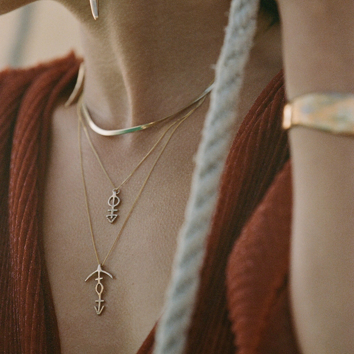 The Bronze Mini Ma'at Charm Necklace