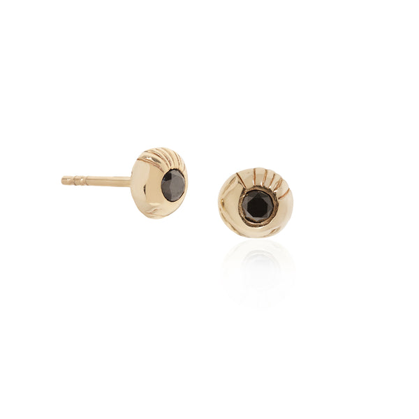 The Temple Studs with Black Diamonds
