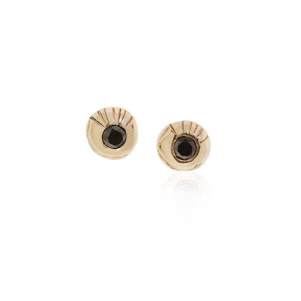 The Temple Studs with Black Diamonds
