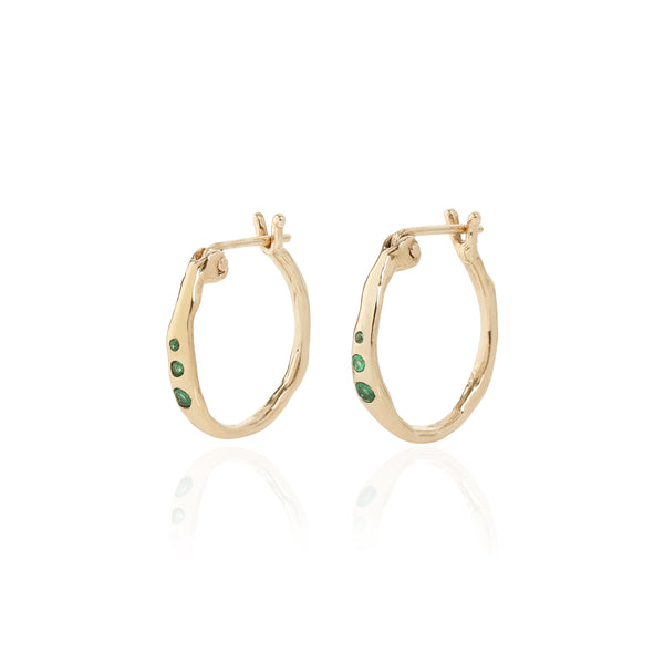 Vida Emerald Hoops