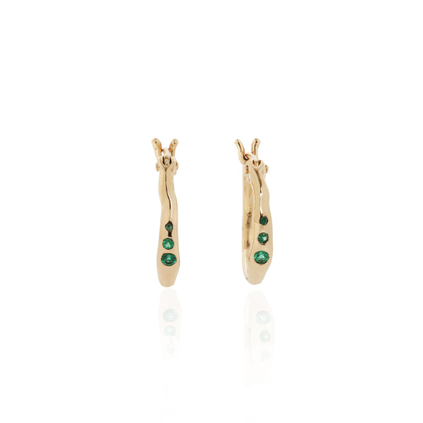 Vida Emerald Hoops