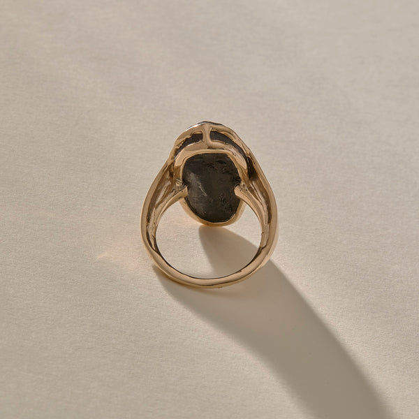 Black Tourmaline Amulet Ring XIV