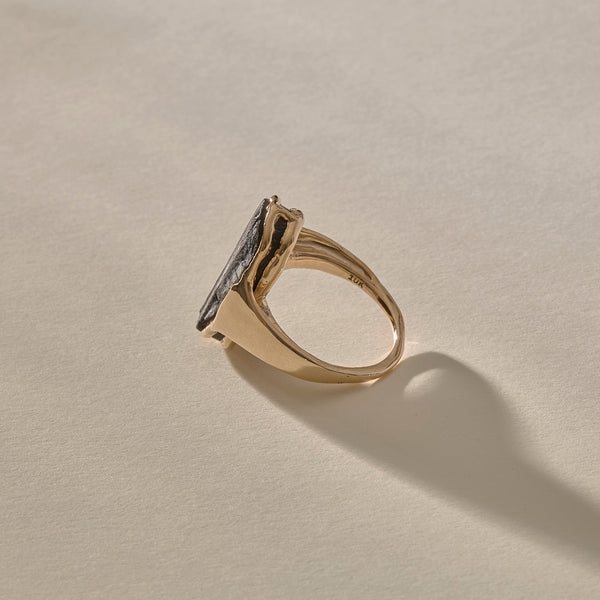 Black Tourmaline Amulet Ring XIV