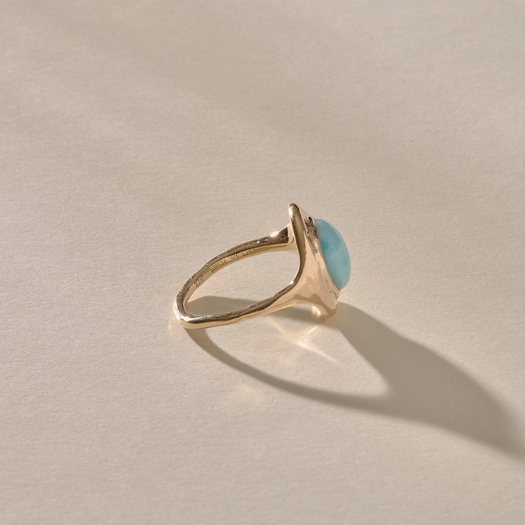 Elysian Larimar Ring | Gold
