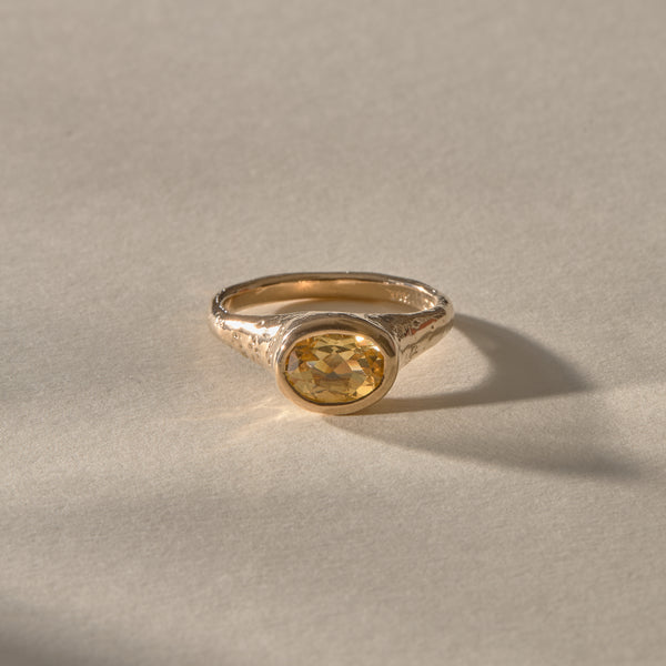 The Solara Citrine Signet Ring