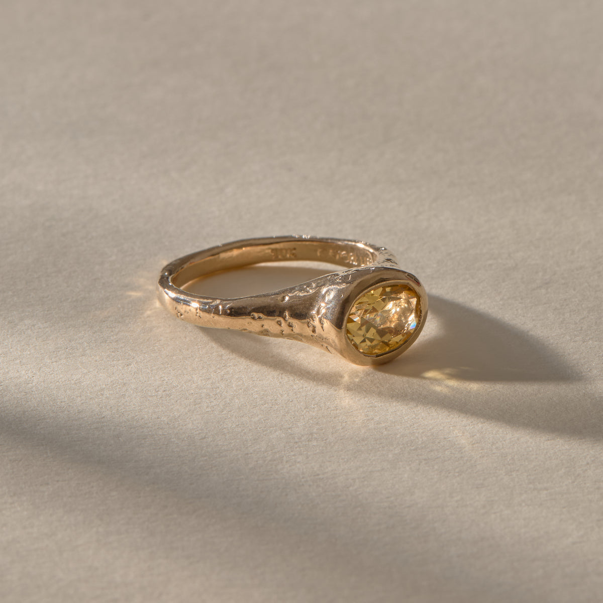 The Solara Citrine Signet Ring