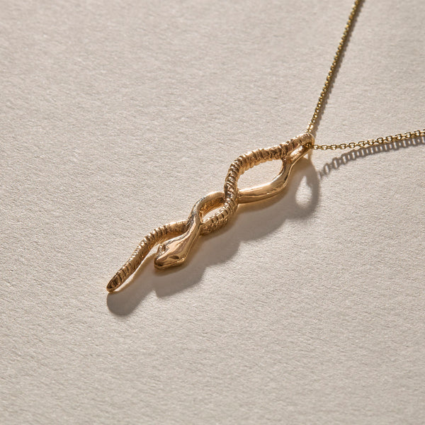 The Gold Serpent Charm Necklace