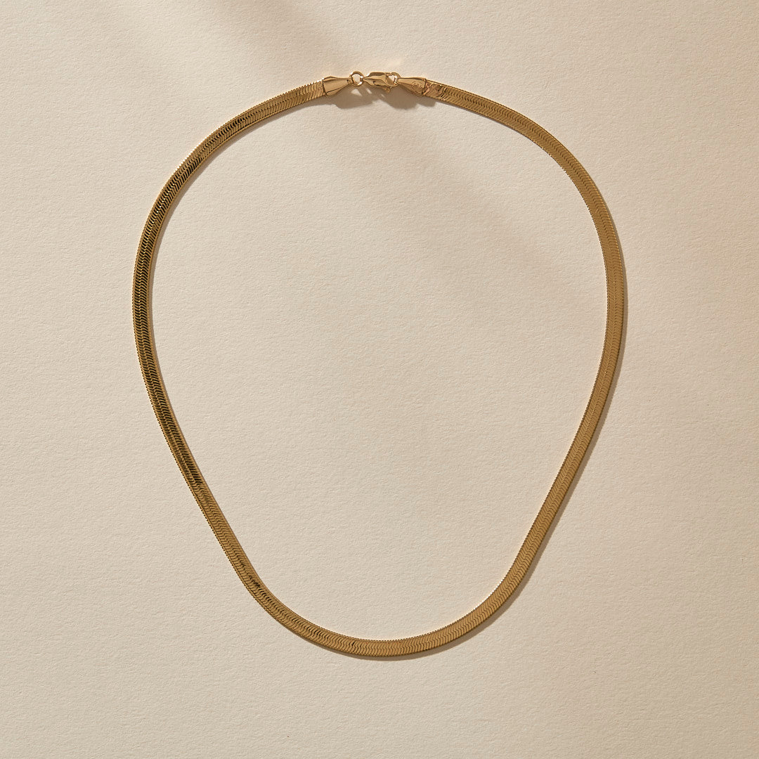 Fehu 4.5mm Herringbone Necklace | Gold