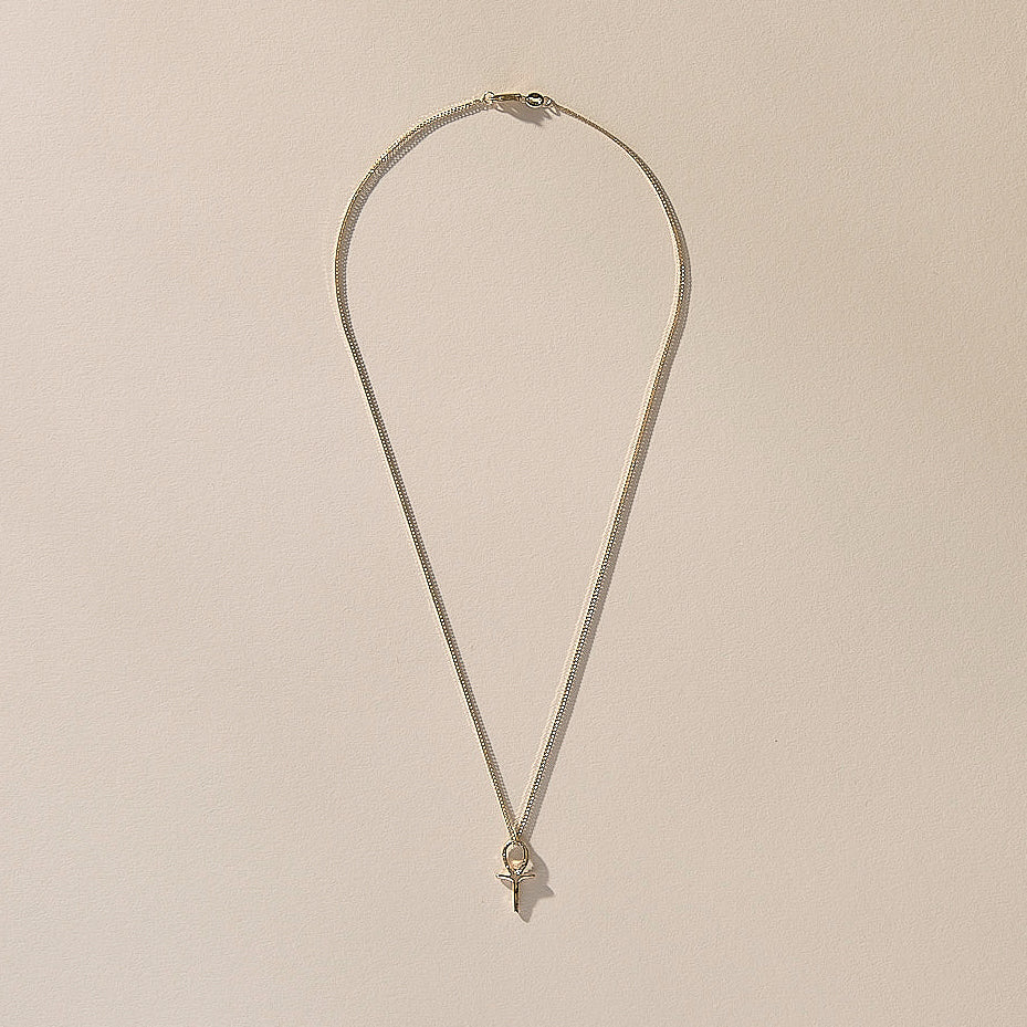 Ankh Mini Charm Necklace | Gold