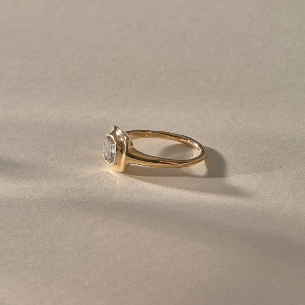 Cushion Cut Salt & Pepper Canadian Diamond Ring