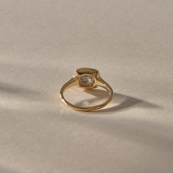 Cushion Cut Salt & Pepper Canadian Diamond Ring