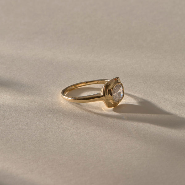 Cushion Cut Salt & Pepper Canadian Diamond Ring