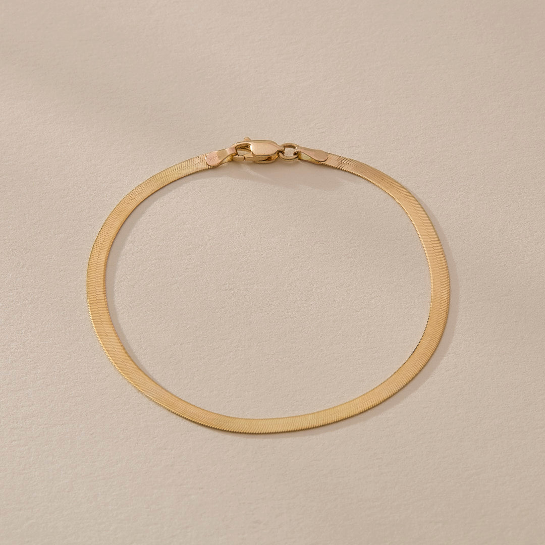 The Gold Fehu Herringbone Bracelet