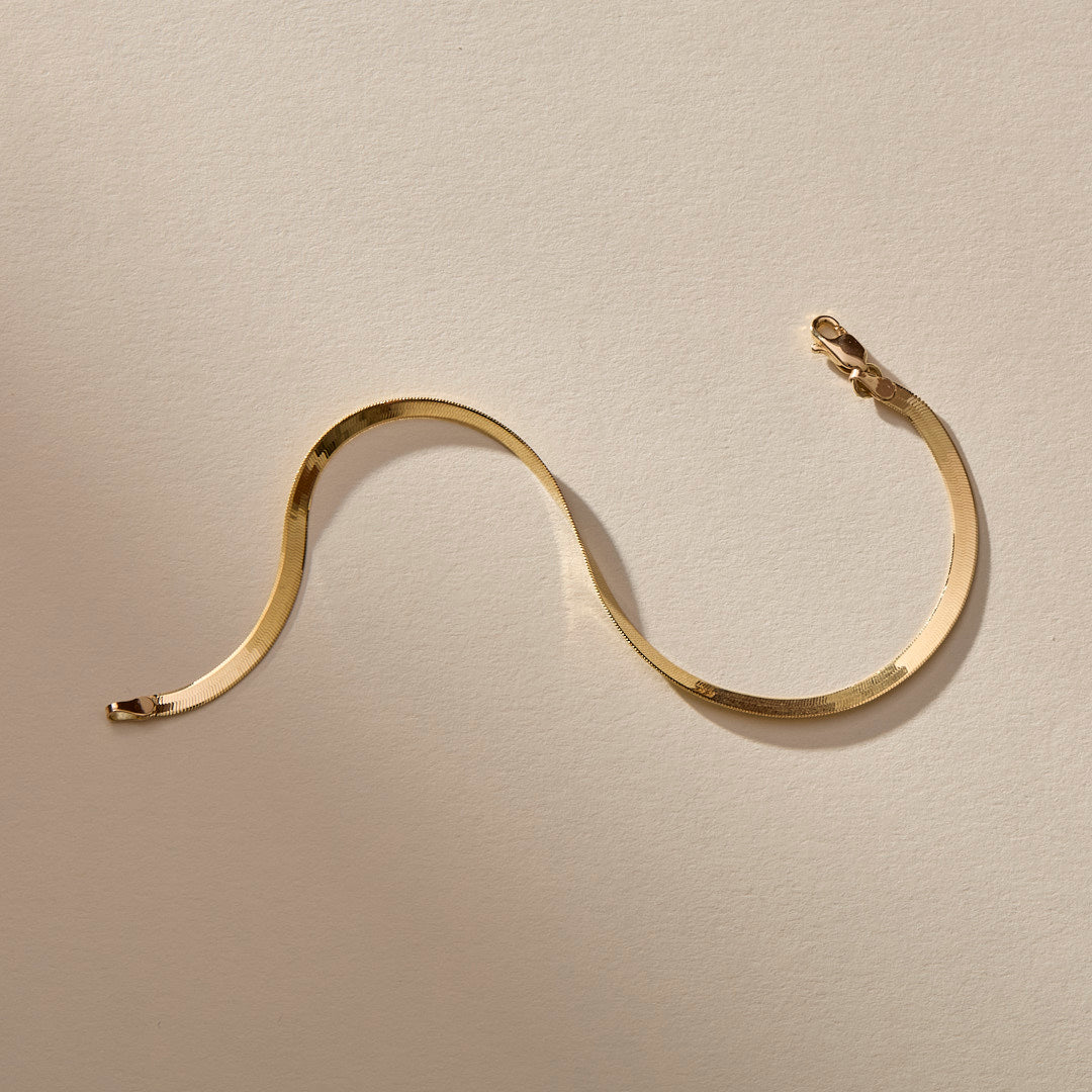Fehu Herringbone Bracelet | Gold