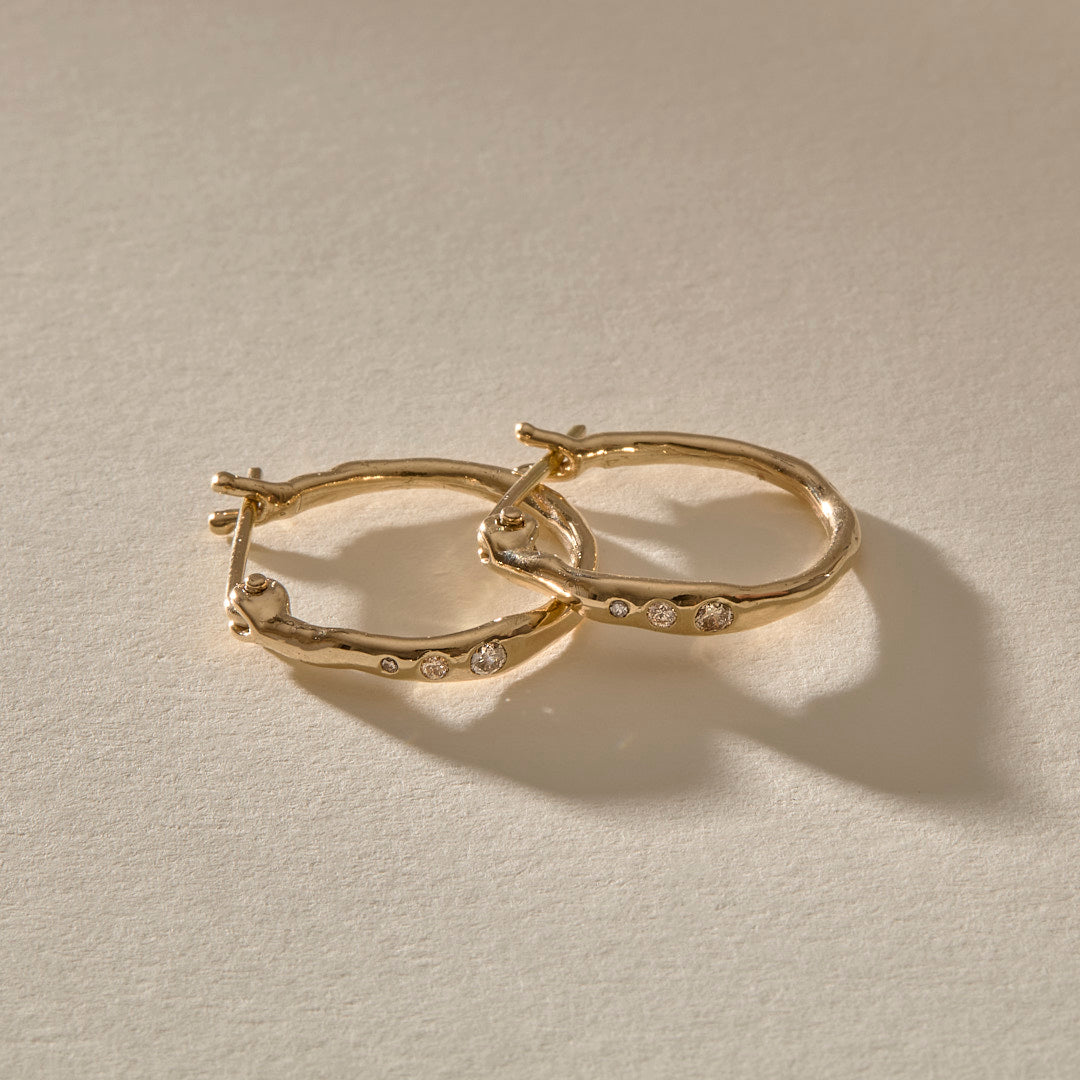 Vida Champagne Diamond Hoops