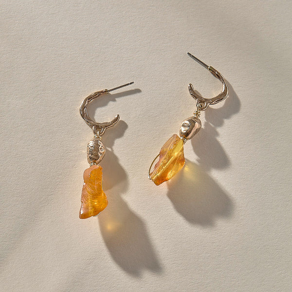 The Taiyō Amber Hoops