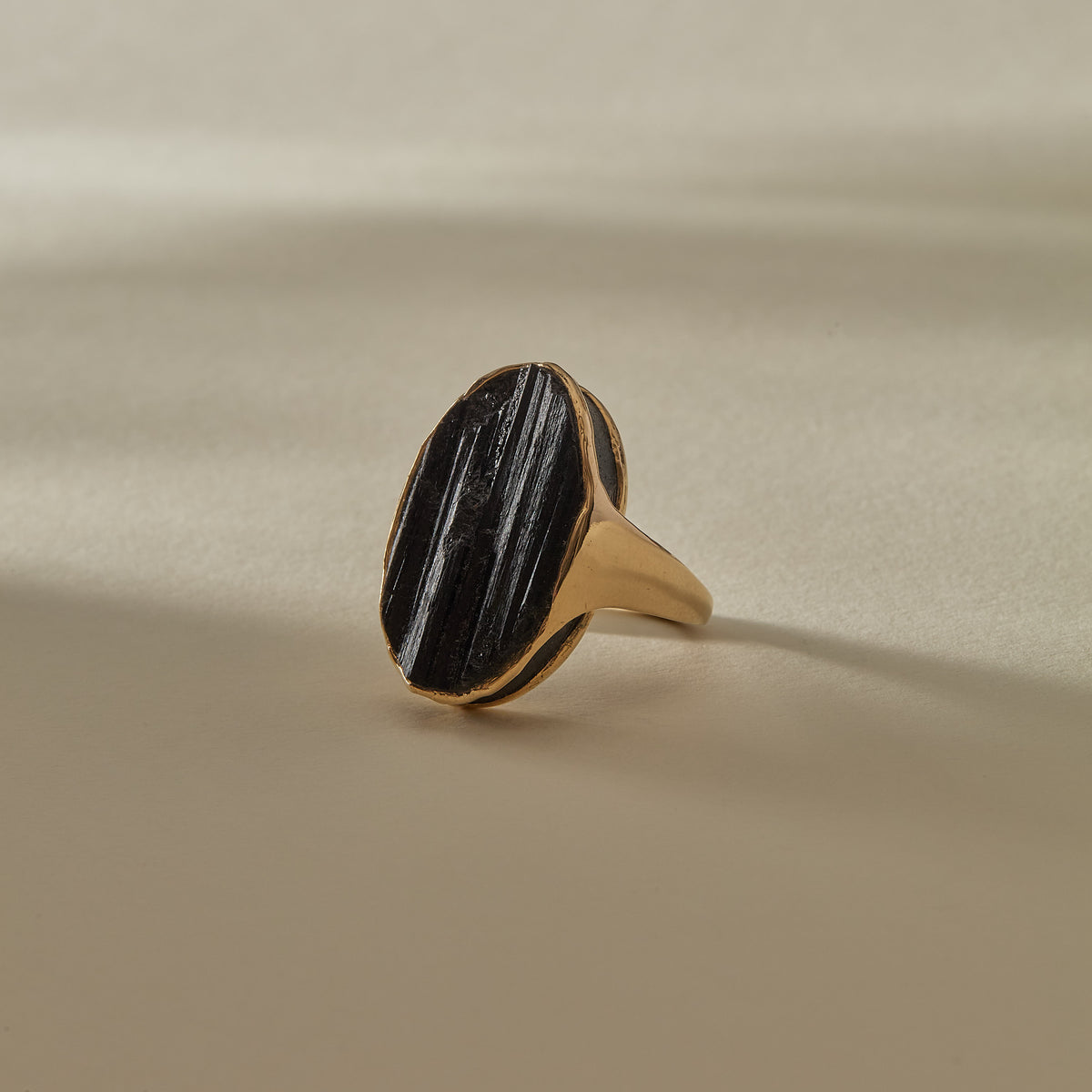Black Tourmaline Amulet Ring XVI | OOAK