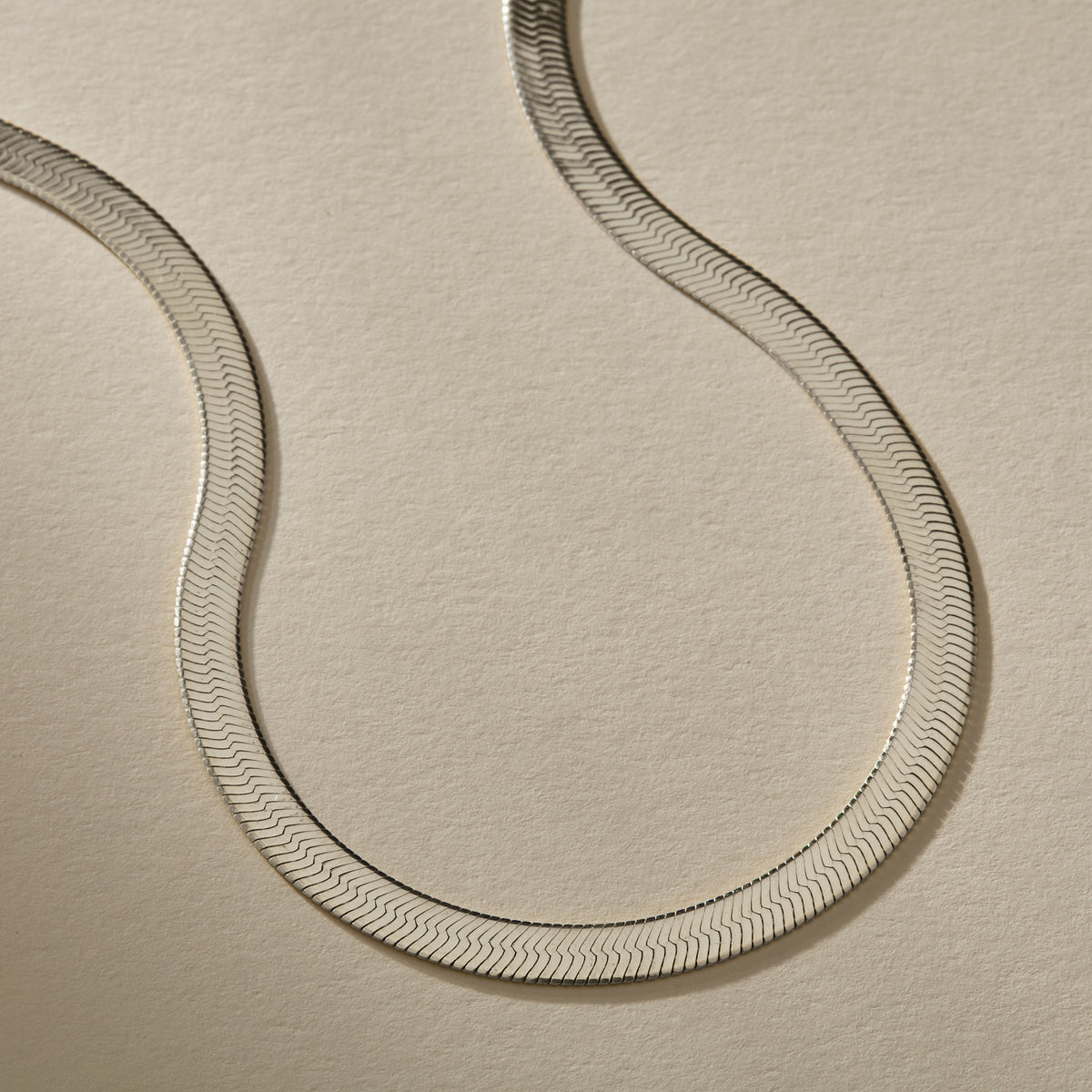 Fehu 4.5mm Herringbone Necklace | Silver