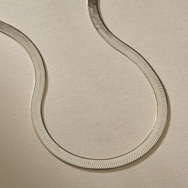 Fehu 4.5mm Herringbone Necklace | Silver