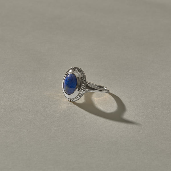 Cleo Lapis Amulet Ring | Silver