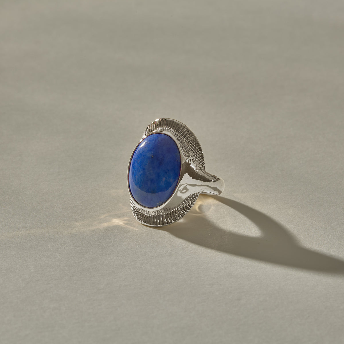 Inanna Lapis Shield Ring | Silver