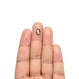 Oriente Pear Rose Cut Champagne Salt and Pepper Diamond Ring | Gold | OOAK