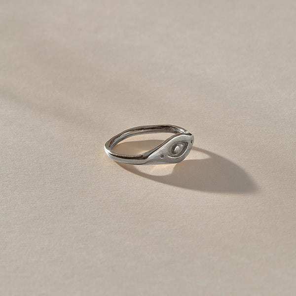 The Silver Evil Eye Ring
