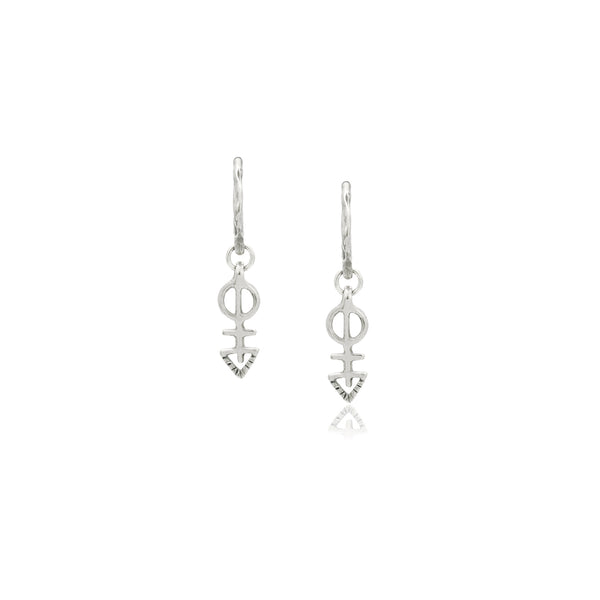Mini Ma'at Charm Hoops