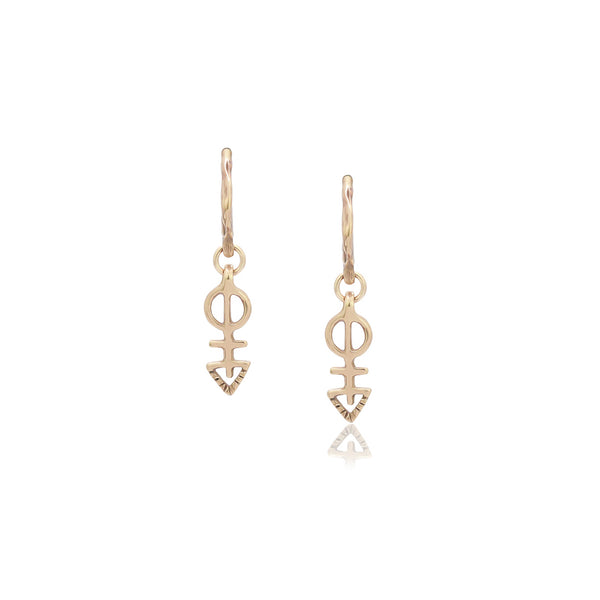 Mini Ma'at Charm Hoops