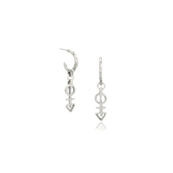 Mini Ma'at Charm Hoops