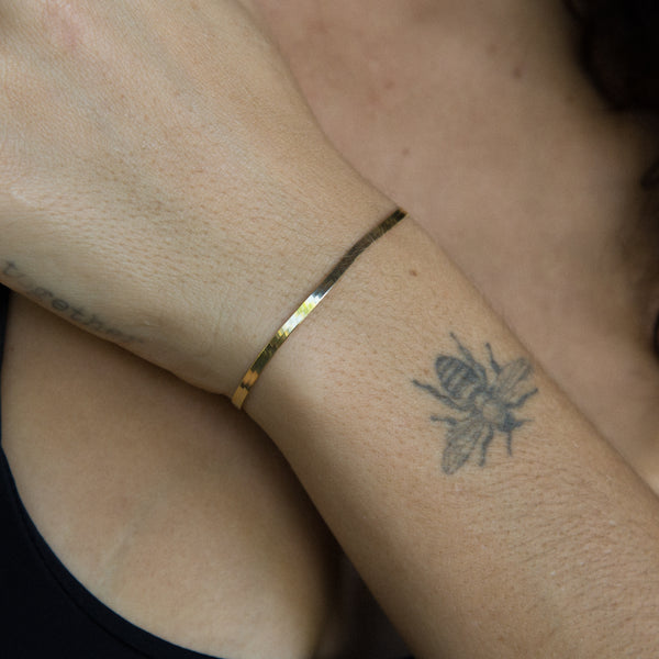 The Gold Fehu Herringbone Bracelet