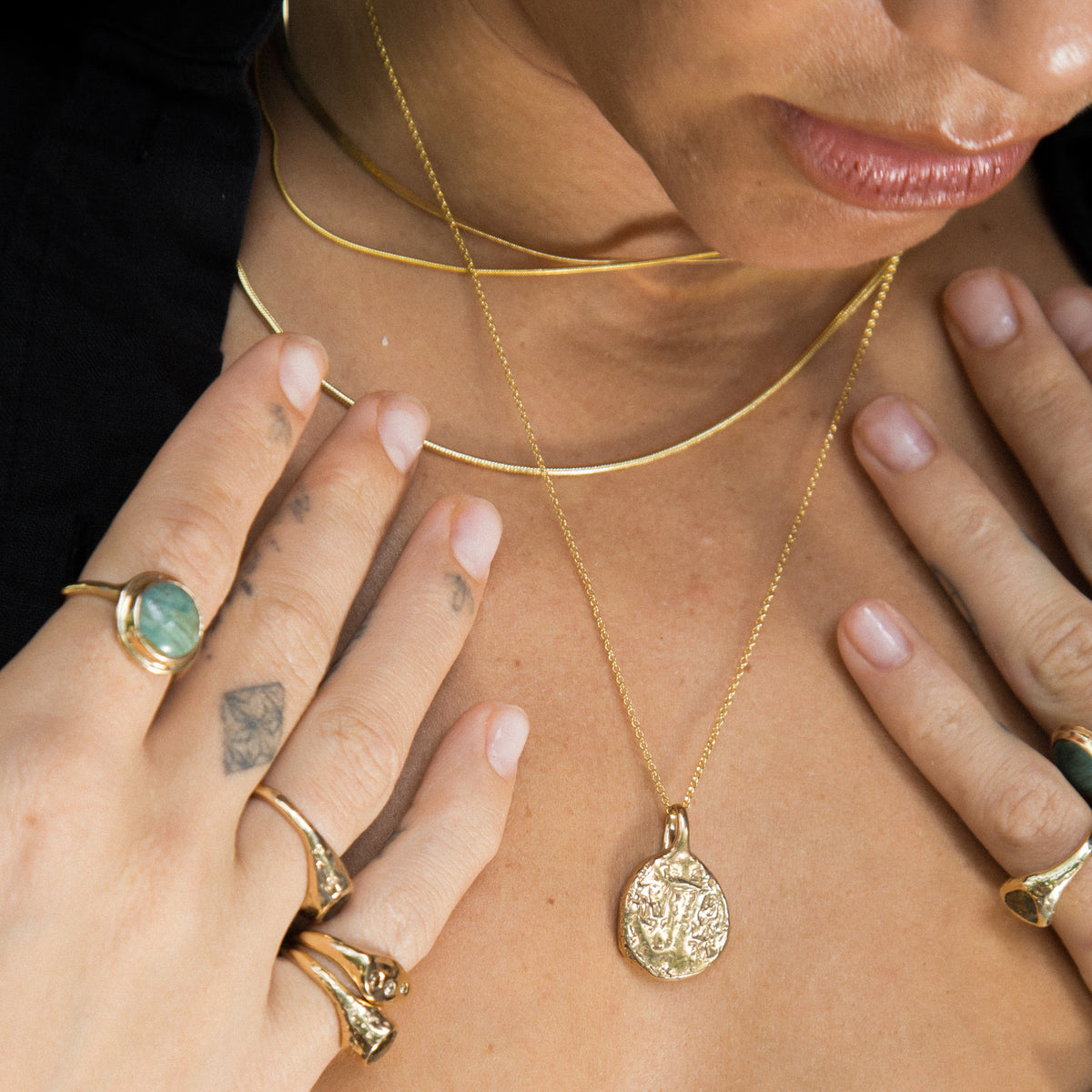 Ancient Coin Necklace | Gold