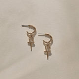 Ankh Charm Hoops | Bronze