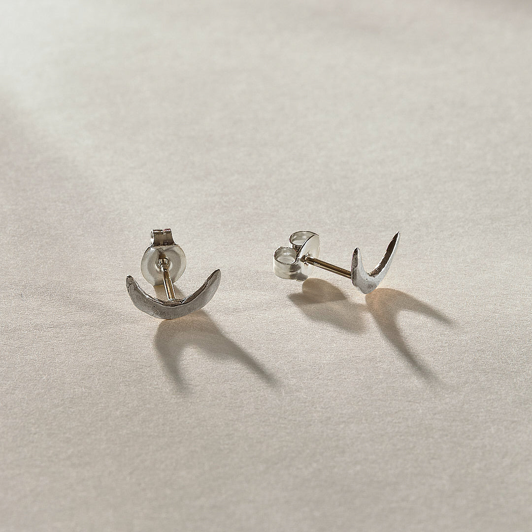 Moon Studs | Silver
