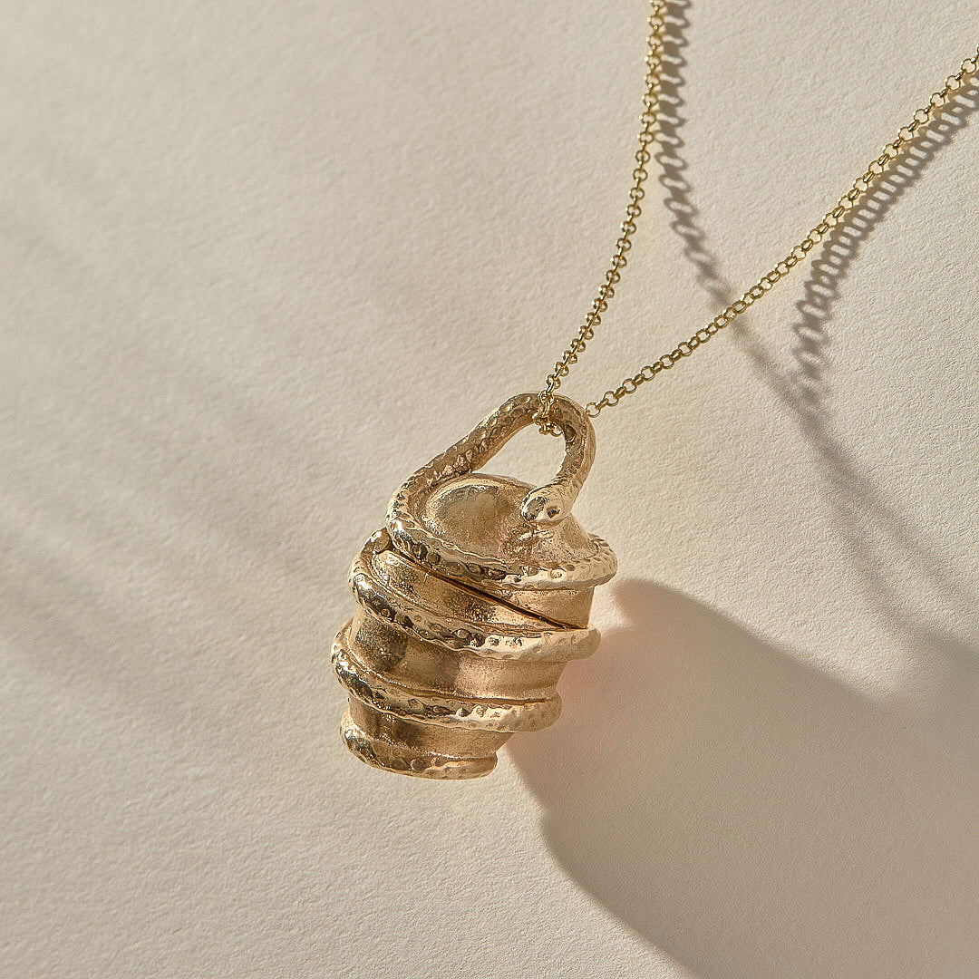 The Bronze Orphic Egg Capsule Necklace