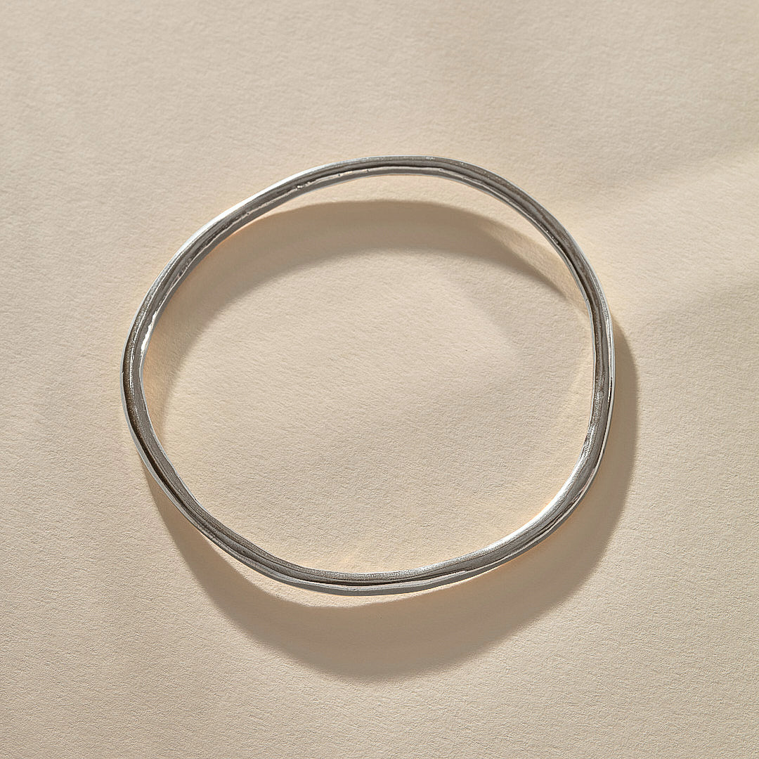 The Silver Rustic Bangle