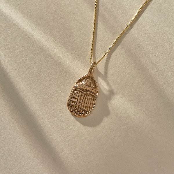 The Bronze Scarab Amulet Necklace