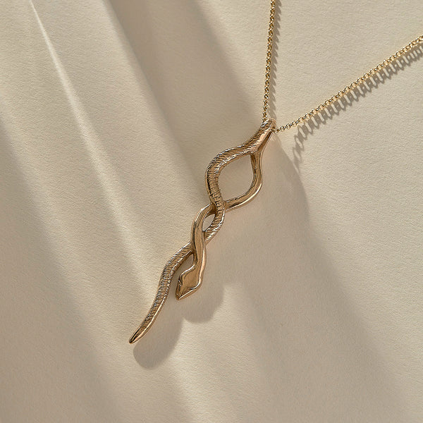Serpent Amulet Necklace | Bronze