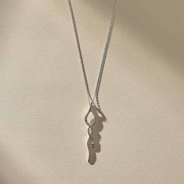 The Silver Serpent Amulet Necklace