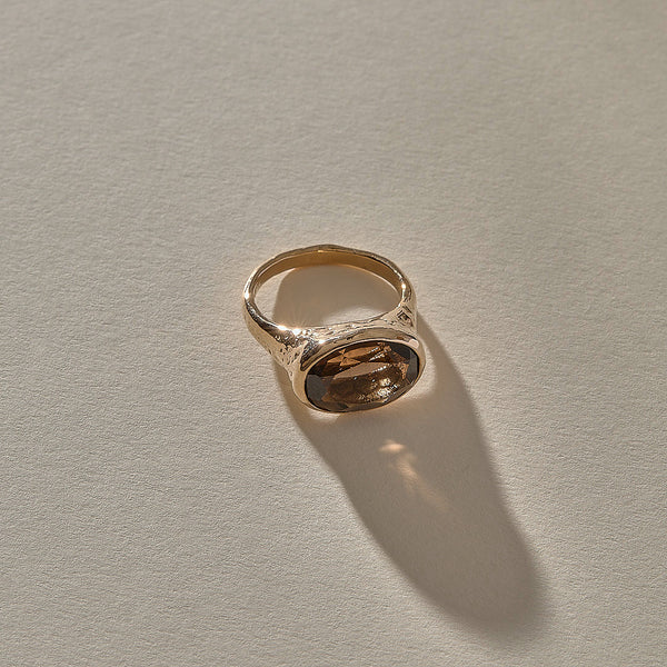 The Bronze Smoky Quartz Signet Ring